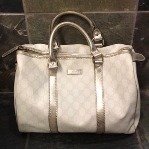 Authentic White/Silver Gucci Handbag